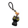 Ebony Cat Mobile Phone Chain Pendant Creative Chinese Car Keychain USB Pendant Rosewood Doll