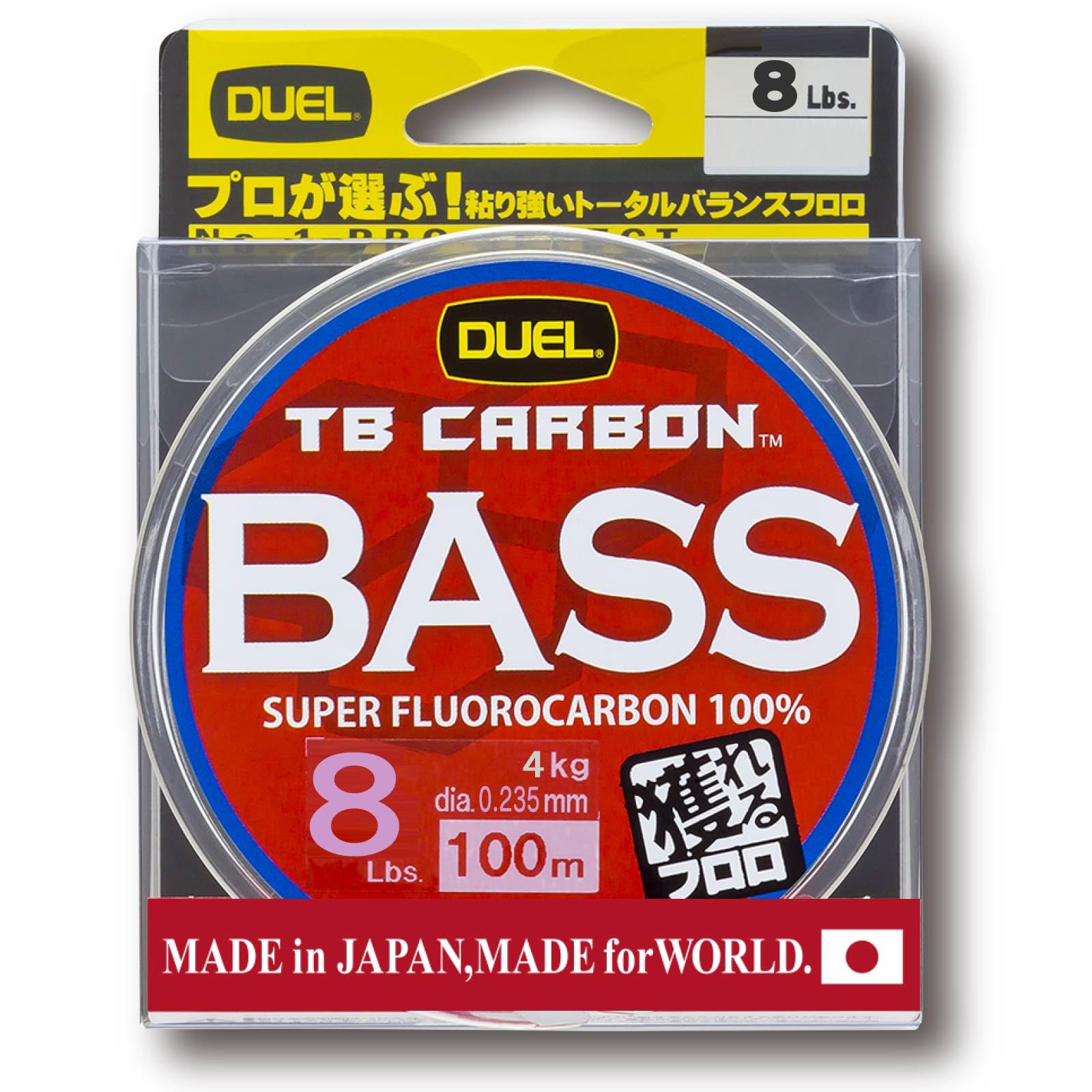 DUEL TB CARBON Bass Fluorocarbon Line 100m Natural Clear 8Lbs.