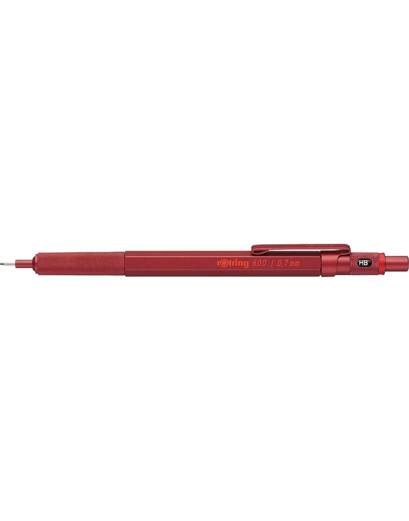 Rotring 600 Madder Red Mechanical Knock Type Premium Writing Made in Drafting Professional Ballpoint Pen Pencil, 0.7mm, (Product Number 2119973) -