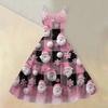 (Fröhliche Weihnachten) Damen Casual Mode Weihnachten Schneeflocke/Weihnachtsbaum/Schneemann Print Rundhals Retro Kleid