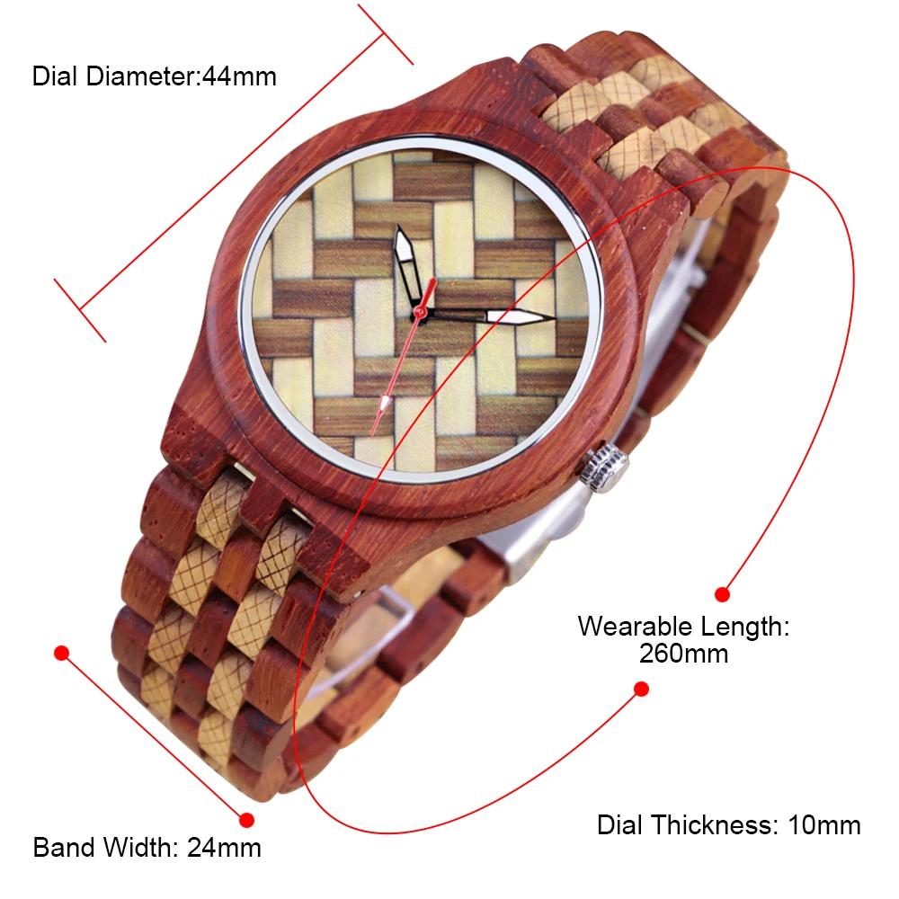 Nature Wood Bamboo Watch Men Handmade Full Wooden Creative Men's Watches New Fashion Quartz Digital Clock Christmas Gift