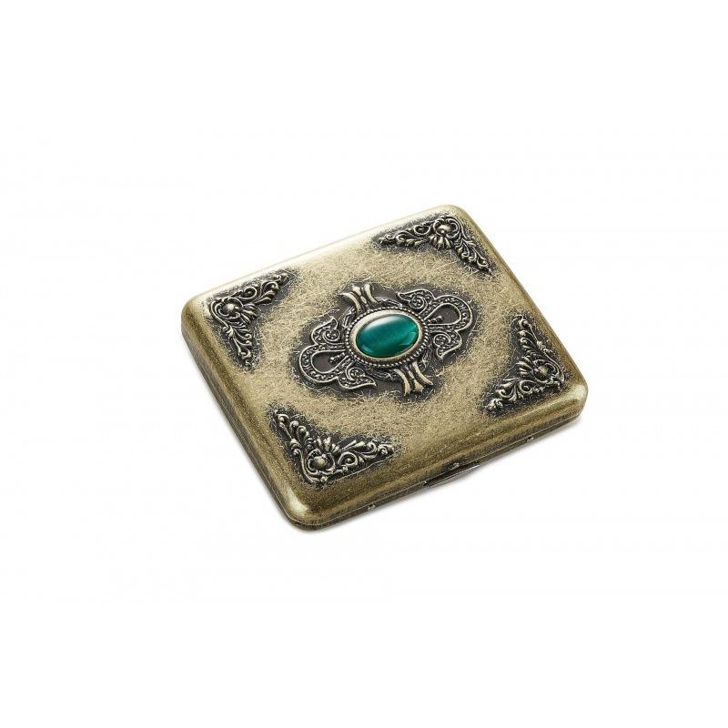 Vintage Metal Cigarette Case Box with Double Sided Spring Clip Open Retro Cigarete Case for Regular Cigarettes Men Gifts