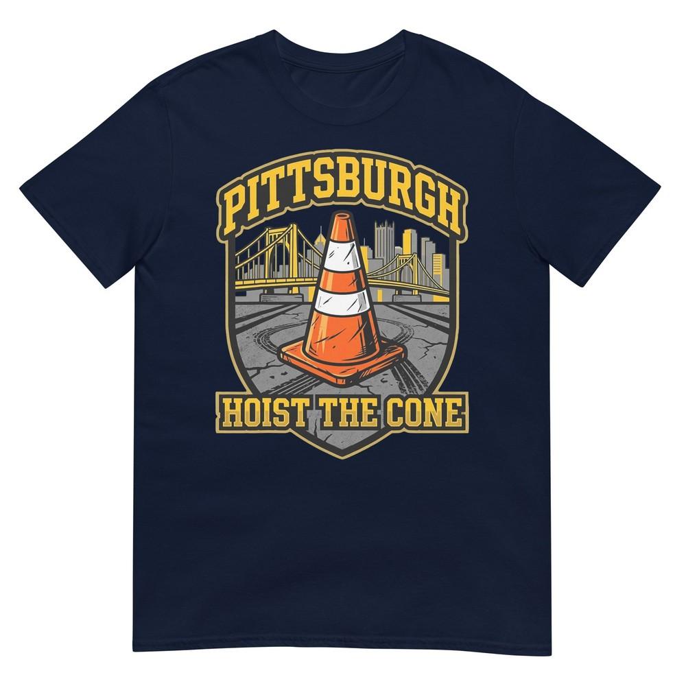 Hoist The Cone Black And Gold Pittsburgh Fan Tee Tshirt S