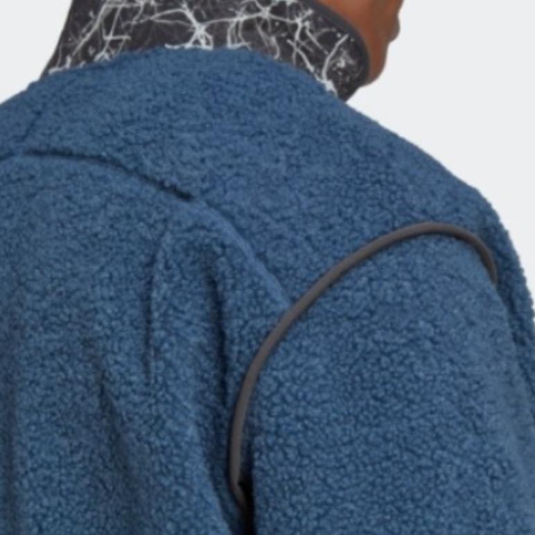 adidas Terrex X And Wander Collaboration Loose Fit Sherpa Warm Jacket Men Jacket Miracle-Blue-Grey HN9635