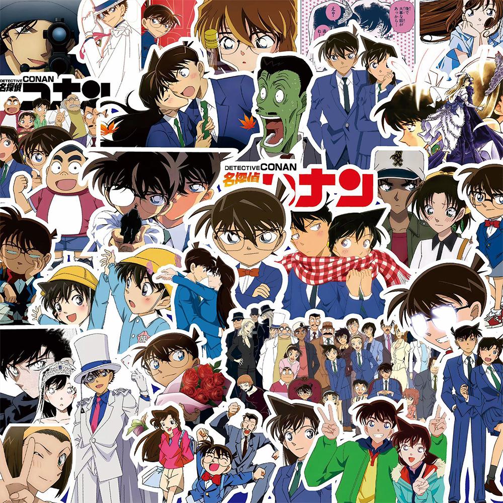 103080Pcs Detective Conan Anime Stickers Graffiti Laptop Phone Scrapbook Skateboard Wall Cool Cartoon Diy Decal Kids Toys
