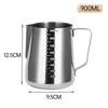 304 Stainless Steel Latte Art Milk Frothing Jug - Embossed Spout for Perfect Foam