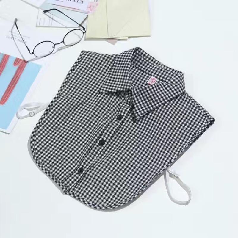 Women Cotton Lace Fake Collar Blouse Vintage Detachable Collar Women Shirt False Tie Lapel Blouse Top Clothes Accessories