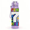 1PC It Is My 7th Birthday Cartoon Print 750ml Color Plastic Sports Water Bottle Leakproof Flip Straw Lid Suitable for Sports Office Home Use
