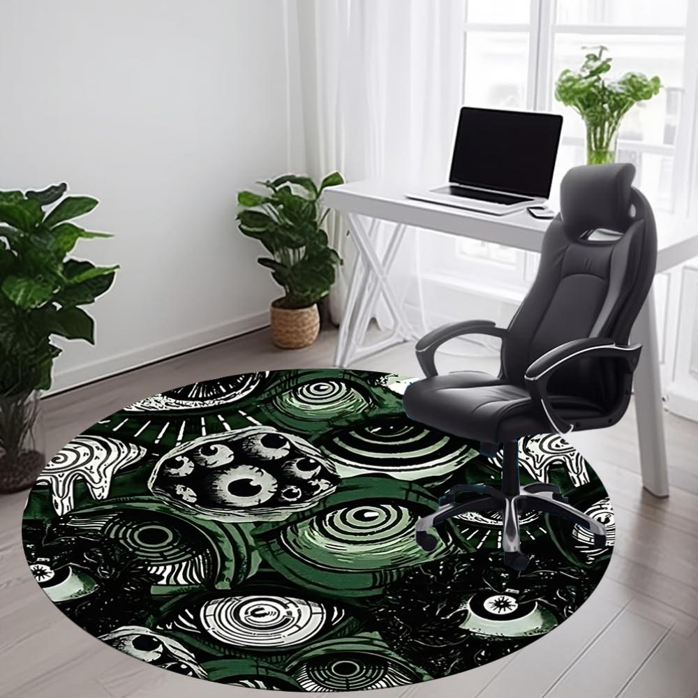 1pc Eyes Pattern Office Round Area Rug, Indoor Mat Suitable For Office, Under Office Chairs Bedroom Living Room Home Decor, Room Deco