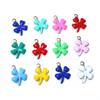 20pcs 13x10mm Stainless Steel Enamel Clover Flower Charms Pendant Stainless Steel DIY Jewelry Making Accessories Findings