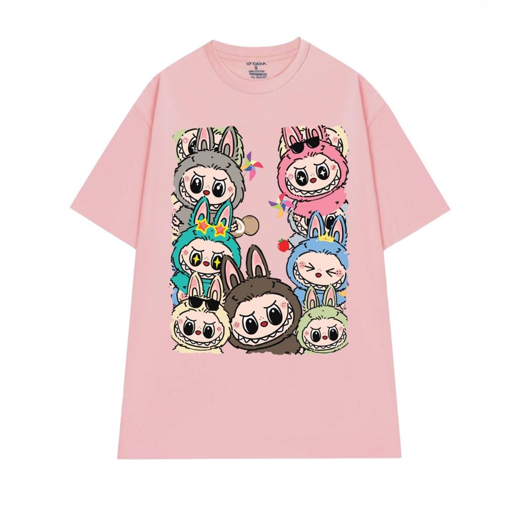 2025 New Summer Labubu Anime Short-Sleeved Women's T-shirt Casual All-Matching Tops