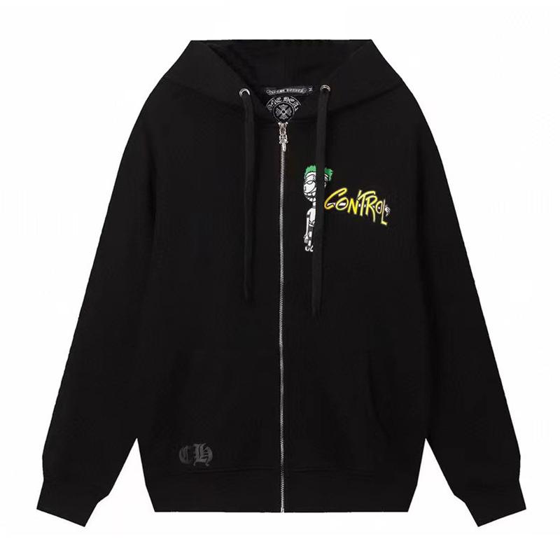 804 CHROME HEARTS 2025 Autumn and Winter New Plus Size Classic Style Logo Zipper Hooded Sweatshirt, Suitable for Couples to Wear