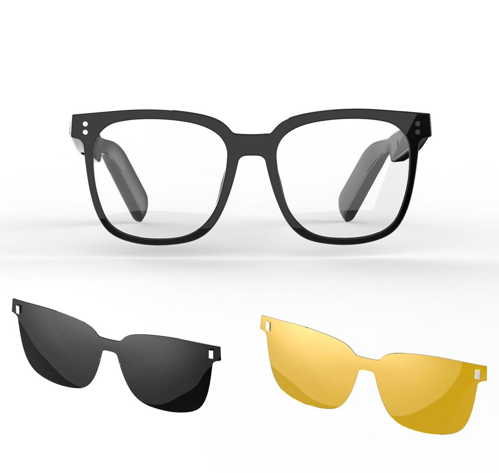 Smarte Audio-Brille Kabellose Bluetooth 5.4 Kopfhörer 3 in 1 Magnetische Clip-On-Brille Anti-Blaulicht Smart Sonnenbrille Wasserdicht Schweißfest Headsets