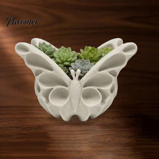 Cute Trinket Dish for Office 3D Printed Butterfly Storage Box, Decorative Succulent Planter, Desktop Modern Minimalist Home Accents Organizer