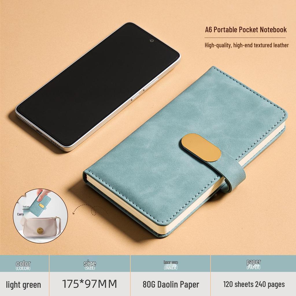 A6 Anpassat Spänne Högvärdig Anteckningsbok: Bärbar fickanteckningsbok för kontor, studier och redovisning