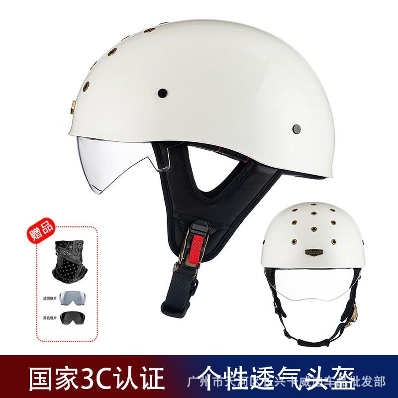 Vintage-Style Half Face Motorcycle Helmet Lightweight Ventilated DOT ECE Certified Scooter Moped Riders Unisex