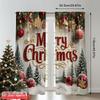 2pcs 2D flat printing Christmas Drapes merry christmas Fabric Without Electricity Party Decorations Perfect for aesthetic room