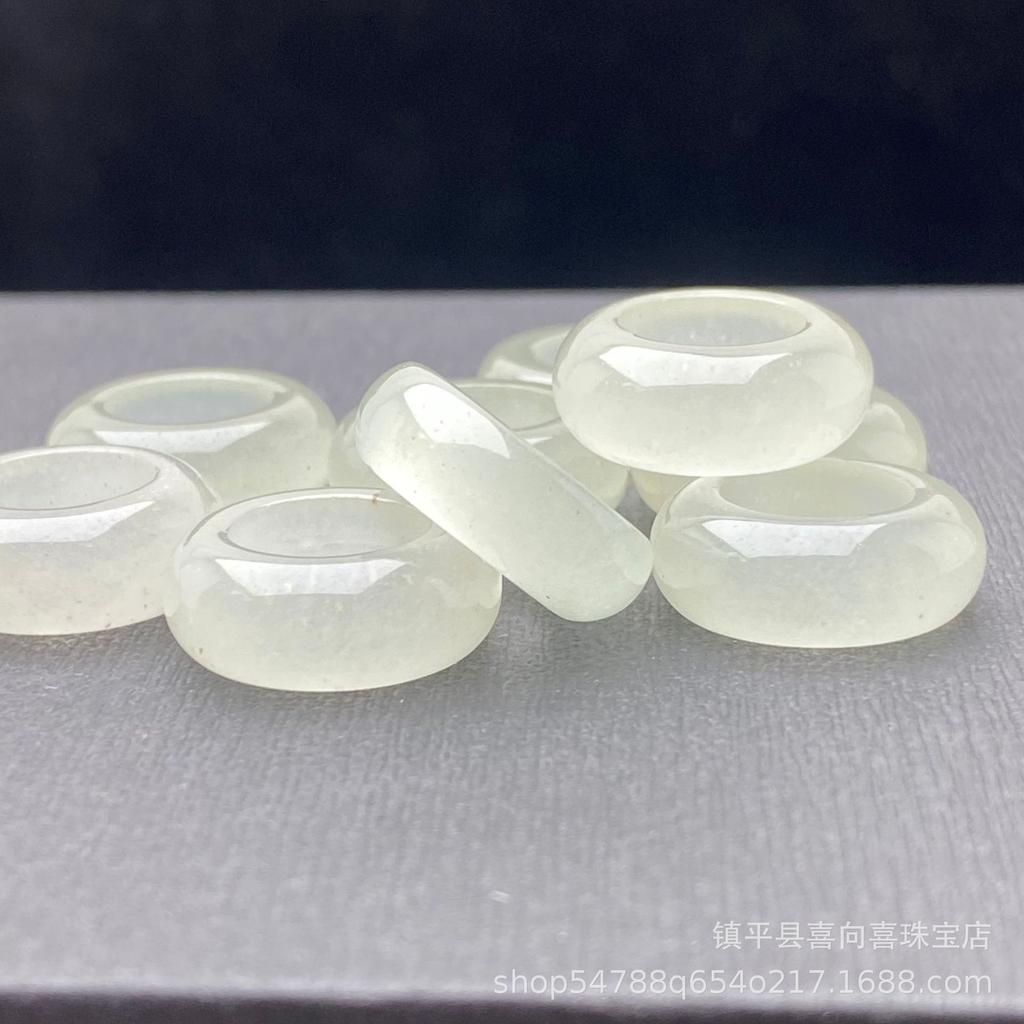 Natural Aventurine Jade Round Runner Ring - Chinese Style DIY Bracelet Accessory