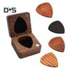 Gitarrenplektrum-Box aus Holz, Gitarrenplektren, tragbarer Gitarrenplektrum-Halter, Plektrum-Organizer-Etui für Musiker, Reisen, tägliche Aufbewahrung