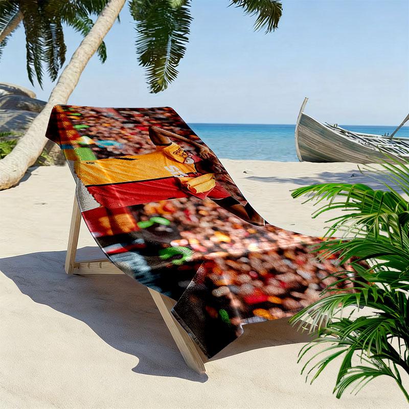 Galatasaray Victor Osimhen Print Beach Towel, Large Soft Quick Dry Towel for Beach Camping Swimming