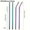 4Pcs Stainless Steel Straw with Straw Brush Replacement Straw Reusable Straws for Stanley 40oz Cup Accessories