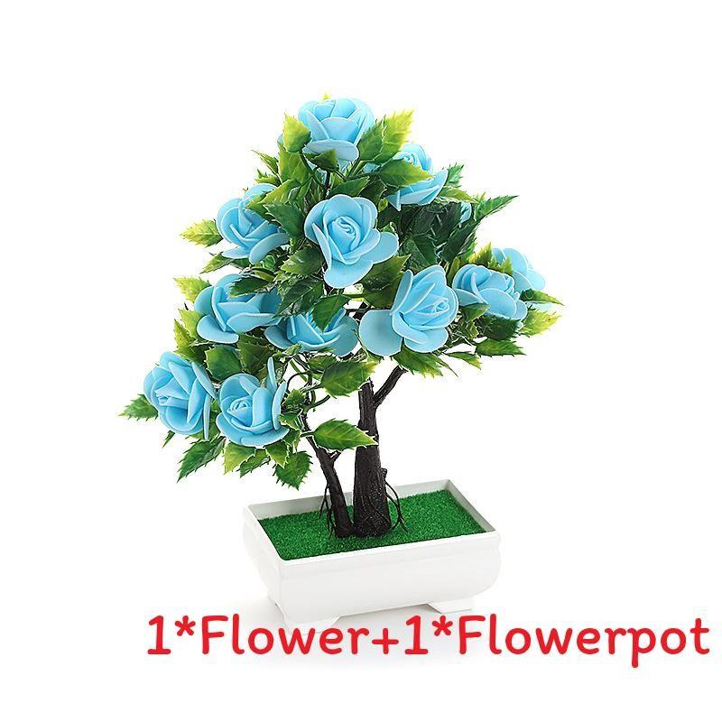 Artificial Potted Rose Plant With Durable Plastic Foam For Home Decor And Gifts