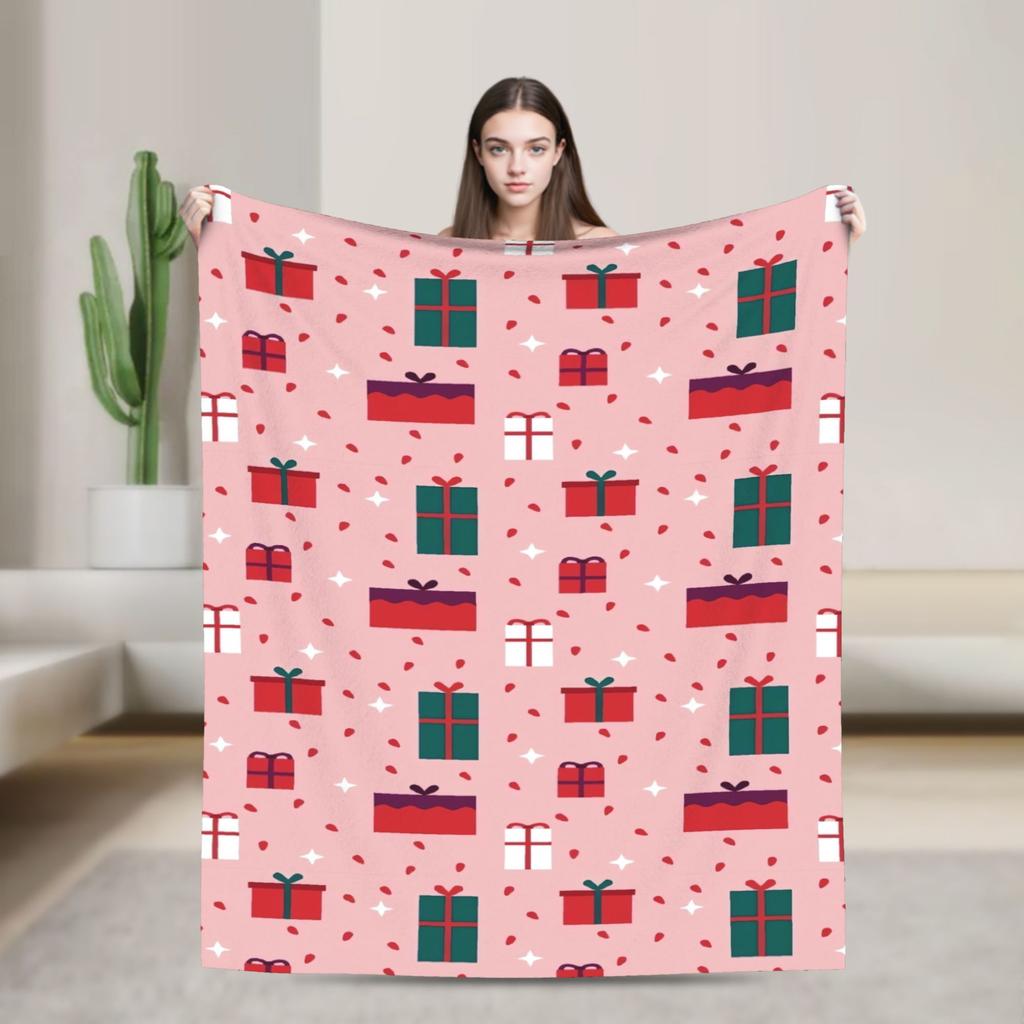 Plaid & Holiday Christmas  Blanket  Super Soft Plush Bedding Throws Girls Boys Couch Chair Sofa Bed Flannel Bedspread Bed Cover