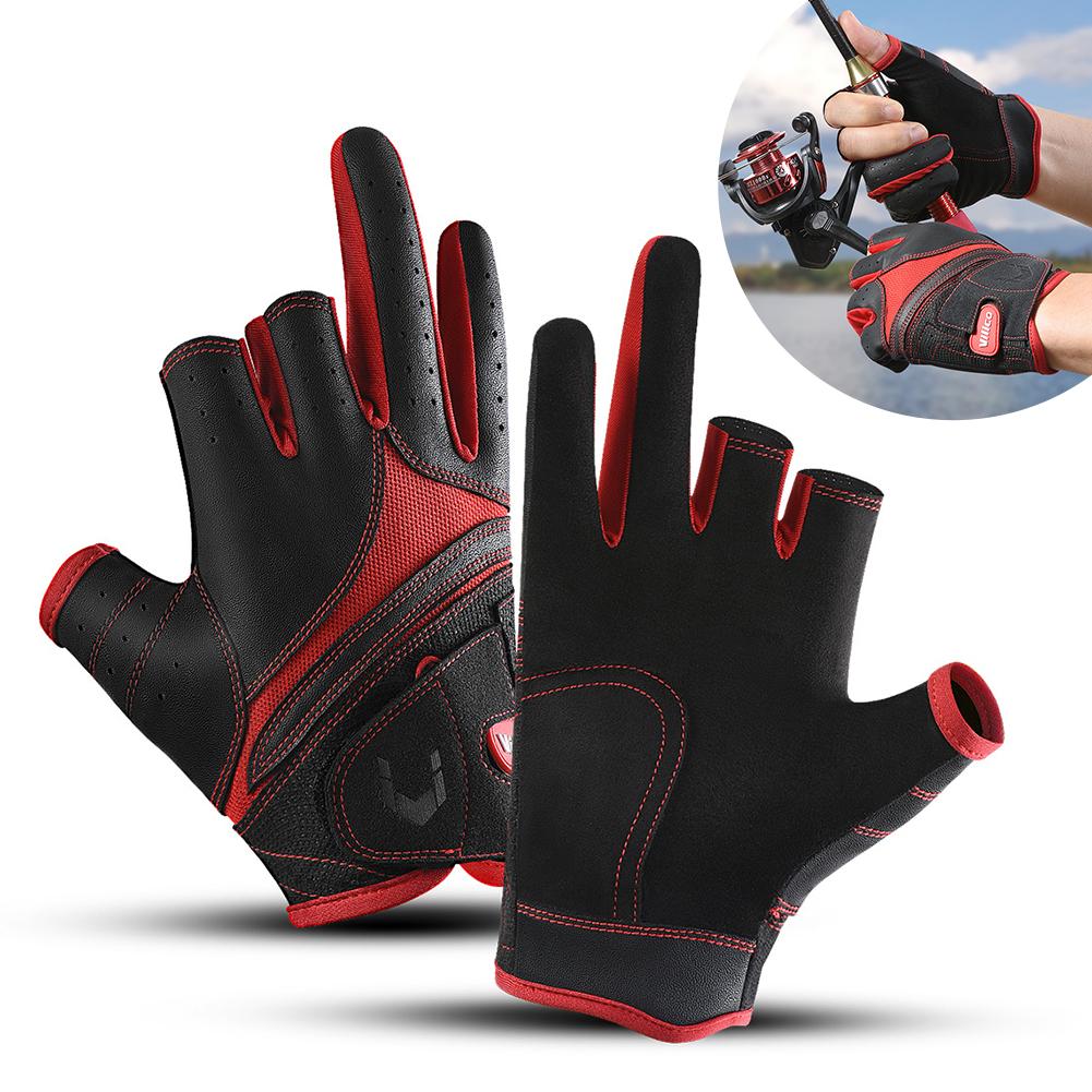 1Pair Half Finger Outdoor Professional Fishing Bicycle Fitness Leisure Sports Gloves Anti Slip Wear Resistant Fishing Gloves