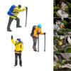 3 Pieces Mini 1/64 Hiking Figure Building Train DIY Projects Layout Decor Desktop Ornament