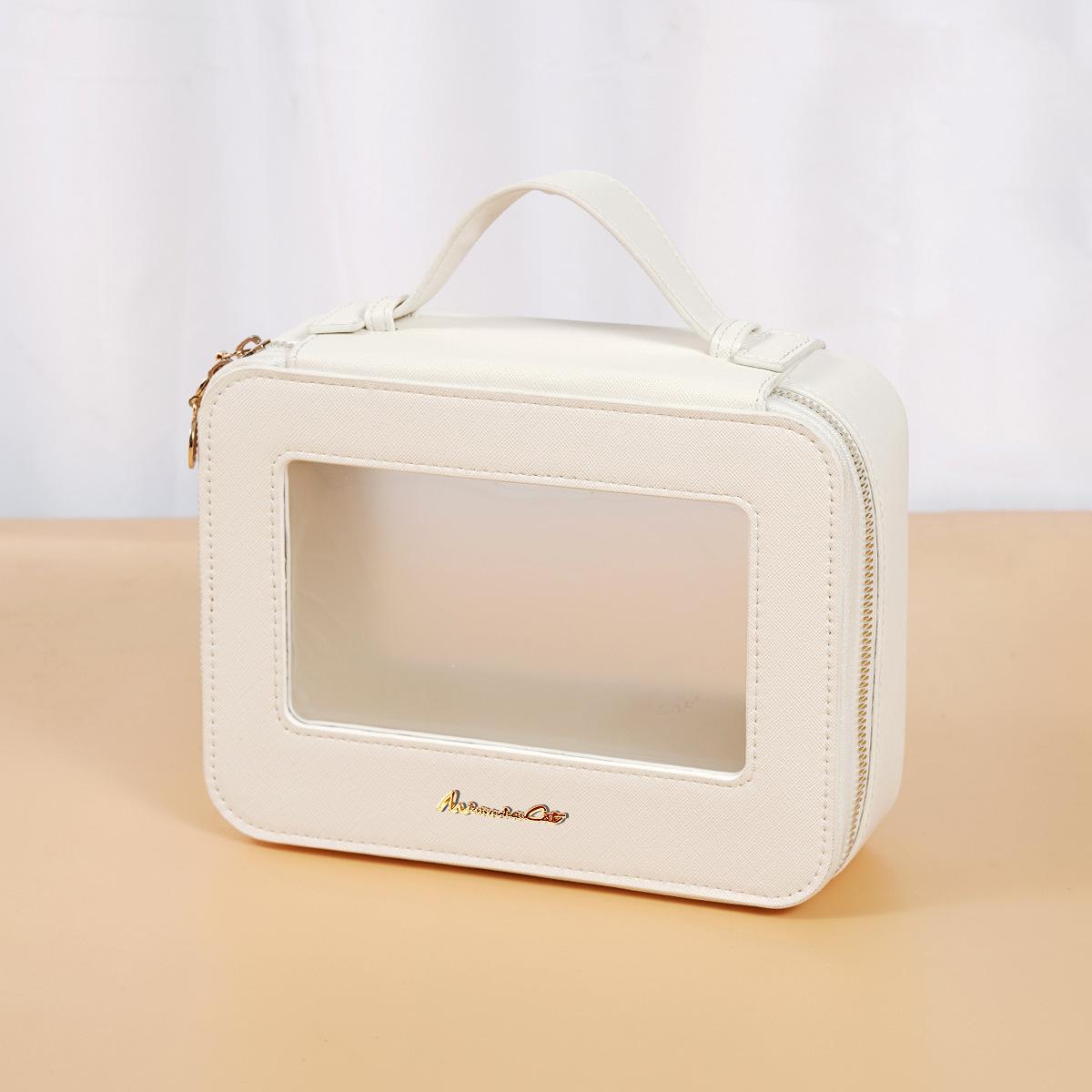 

Trendy Color Solid Dry Wet Separation Makeup Bag Large Capacity Portable Storage StyleA