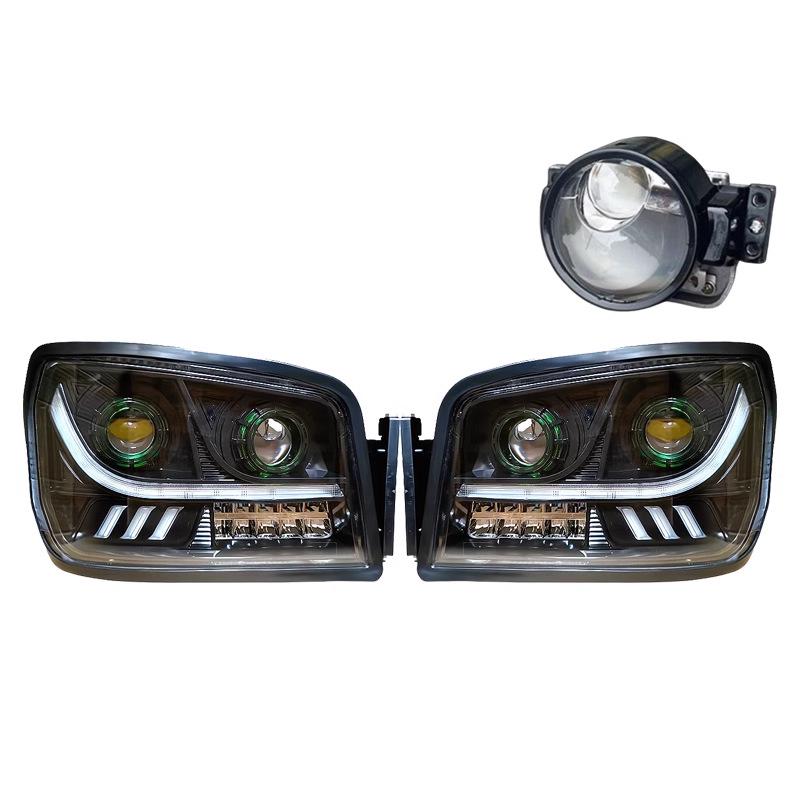 Compatible with Shacman Delong New M3000, X3000, H3000 Headlights: All LED with Four Low Beams and Six High Beams.