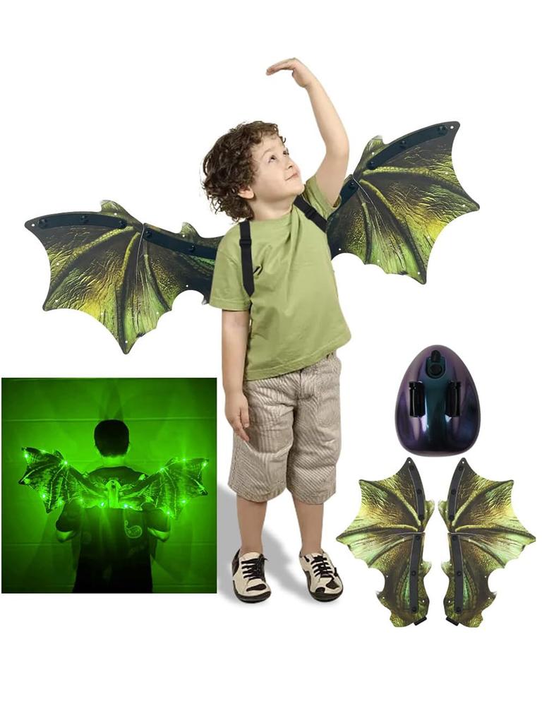 Children'S Electric Dragon Wings, Halloween Flapping Dragon Wings, Dragon Wings With Led Lights, Children'S Dress Up Toys