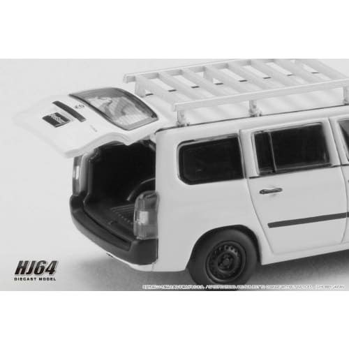 HJ64 1/64 Scale Toyota Probox Custom Version with Roof Carrier (White) - Finished Product