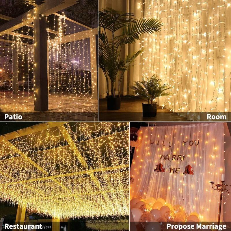 Outdoor Waterproof Icicle Waterfall Curtain Lights