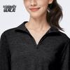 BENLAI Women's Slim-Fit Wool Blend Stand Collar Long Sleeve T-shirt