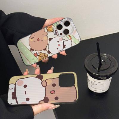 Character Bubu And Dudu Phone Case For IPhone 16 15 17 Pro 11 12 13 14 Pro Max Plus Soft Ripple Silicone Cover Shell