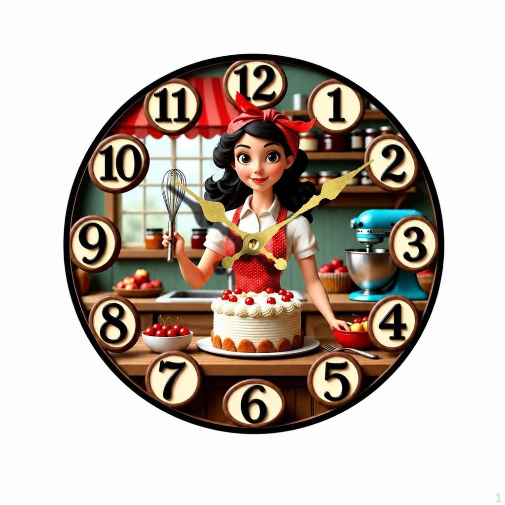 2D Wall Clock Light Luxury Silent Decorative Home Decor 20CM Hs0091