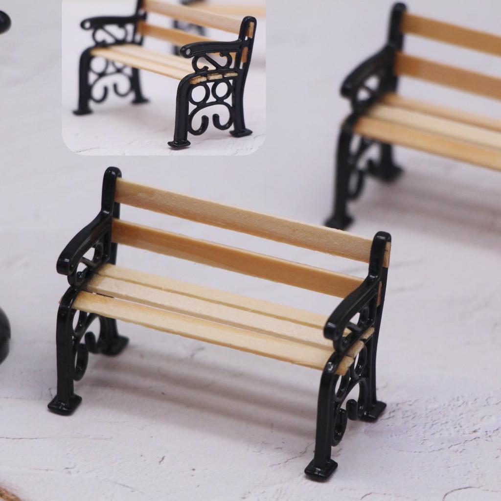 Miniature Park Bench Dollhouse Garden Prop