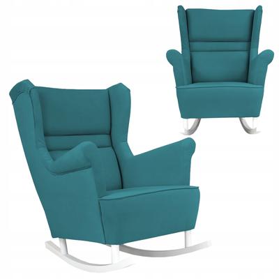 Zoja Rocking Chair, Scandinavian,, Turquoise Velvet