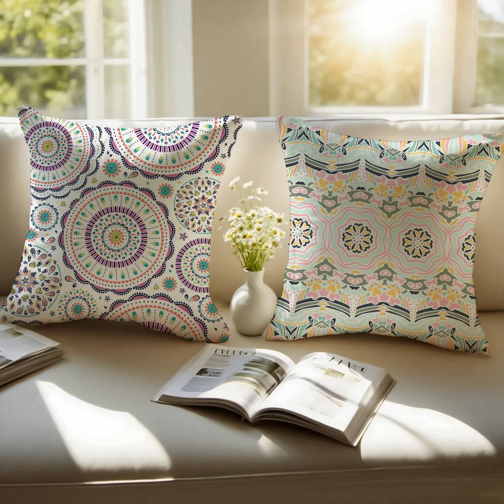 Bohemia Pillow Case Sofa and Living Room Decorative Cushion Covers Dust-proof and Mite-proof Invisible Zipper