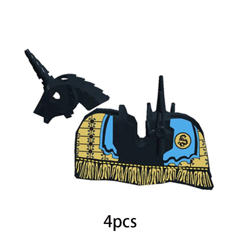 MOC Medieval Military Series Castle Roman Knight Horse Saddle Soldiers War Horses Building Block Accessories Kids Education