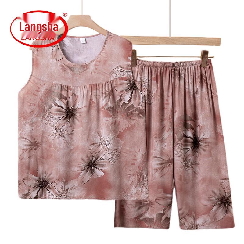 Langsha Plus Size Short Sleeve T-Shirt for Elderly Women B-2XL