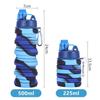 Portable Collapsible Silicone Water Bottle with Lid Camouflage Foldable Kettle For Sports Travel Drinking Cup With Carabiner Cup