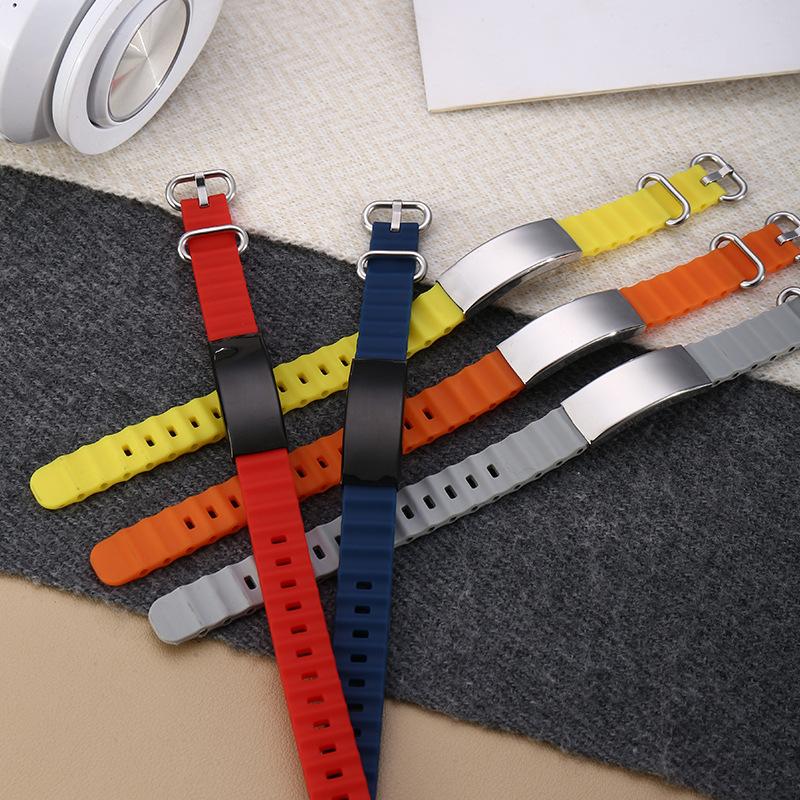 Engrave Logo Custom Name Bracelet Smooth Silicone Stainless Steel For Men Personality Jewelry
