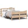 VidaXL Bed Frames with Headboard 160x200 Cm Solid Pine Wood, Slatted Base, Double Bed Frame, Wooden Bed Frame 3306297