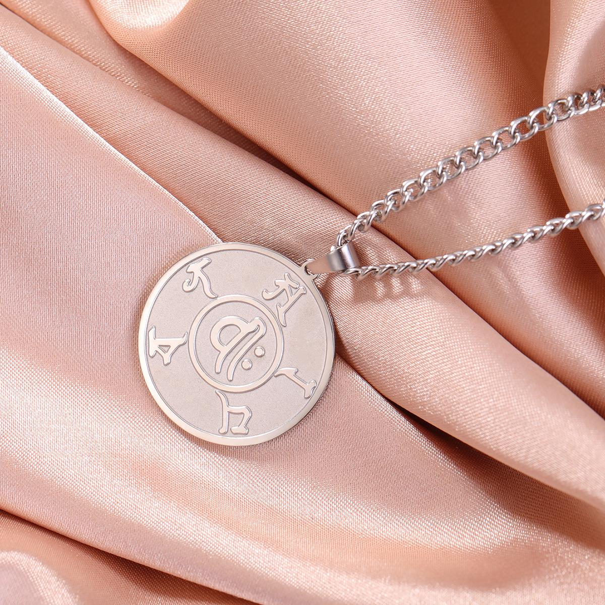 

LIKGREAT Good Luck Pendant Necklace Magical Talisman of Abraxas to Control Your Life the Money Amulet Stainless Steel Necklace