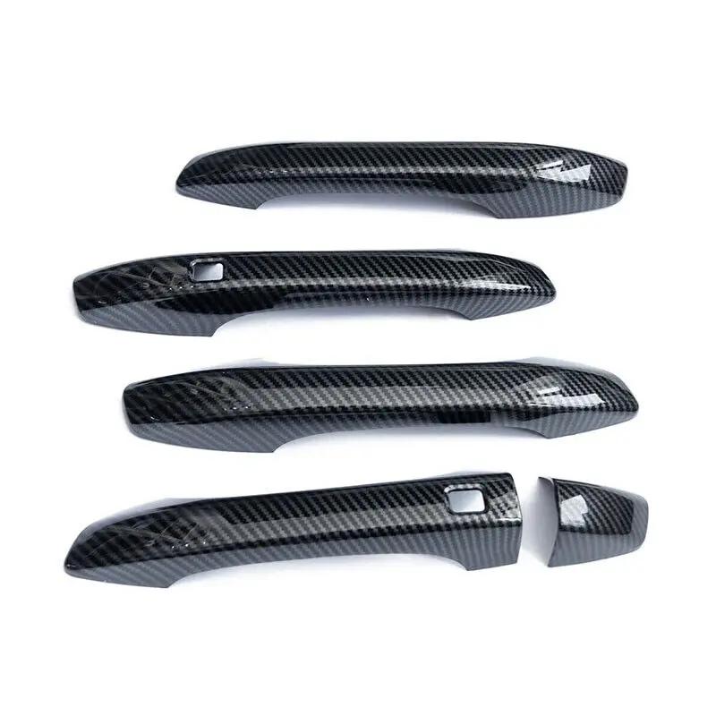 For Kia K5 Optima 2025 2025 2025 LHD Car Carbon Fiber Style Silver Exterior Door Handle Moulding Cover Trim Smart Keyhole Decor