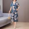 Eleganti Set da 2 Pezzi Donna Abbigliamento Estivo Vintage Stampa Larga Taglie Forti Set Pantaloni