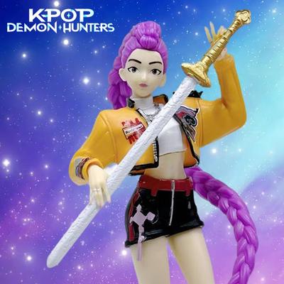 20cm KPop Demon Hunters Superstar Rumi PVC Action Figure Toy Anime Figurine Doll For Fans Brithday Gift Car Decoration