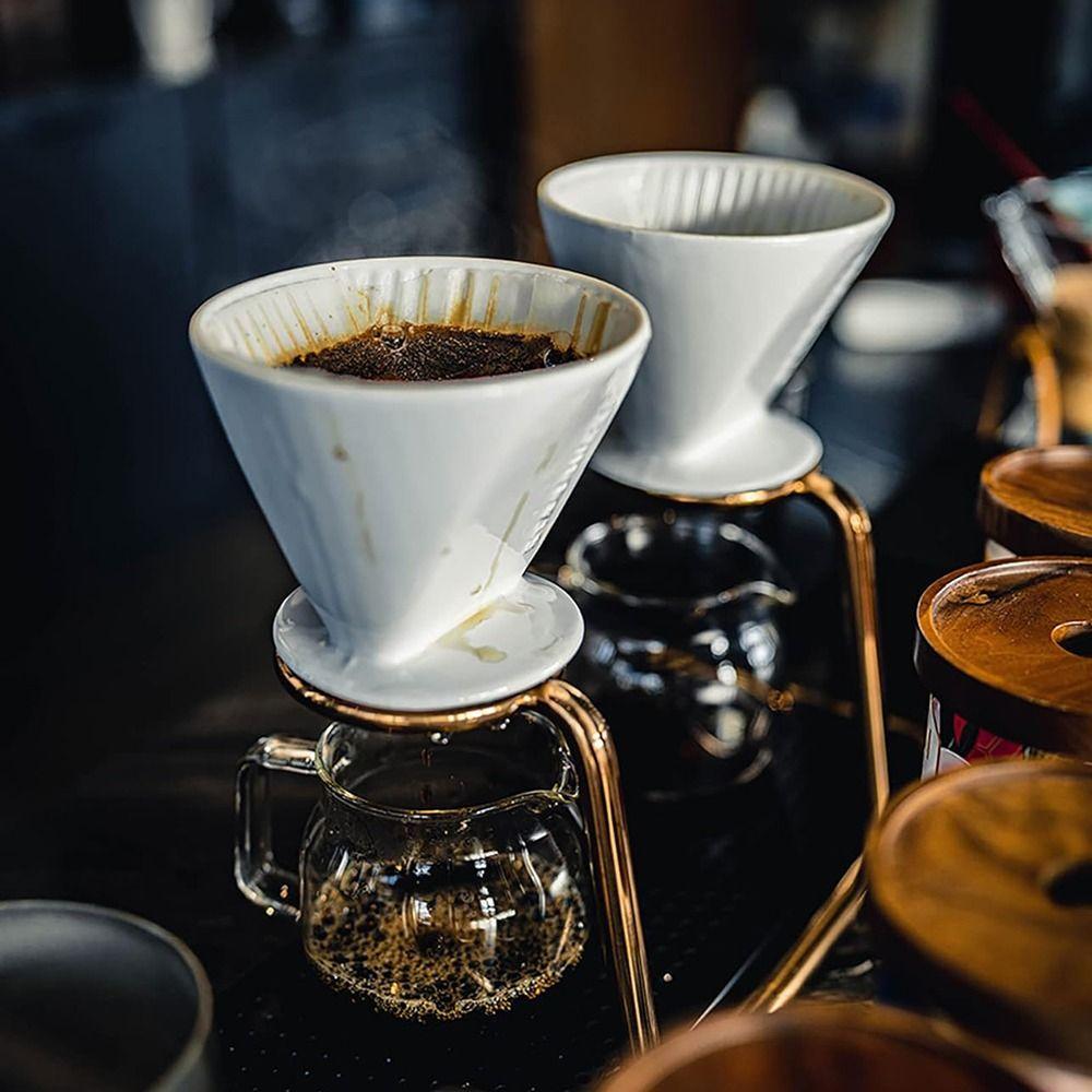 Ceramic Pour Over Coffee Filter Flat Bottom Cone Drip Holder Delicate Over Coffee Maker  Travel